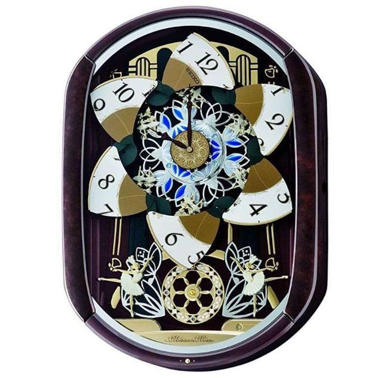 Seiko QXM297B Melodies in Motion Pendulum Swarovski Crystals Marionette  Wall Clock QXM297 QXM297BT