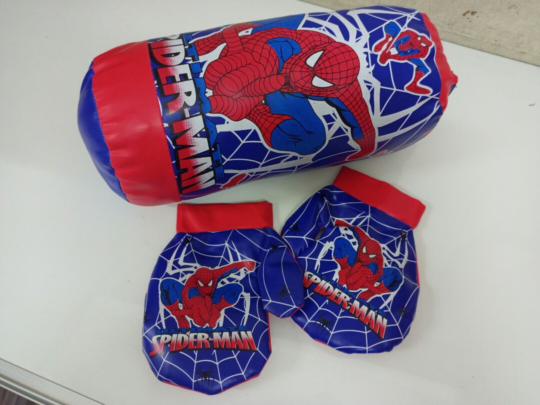 Spiderman Punching Bag With Boxing Gloves Sport Play For Kids, Babies