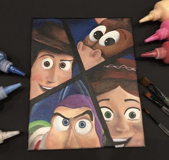 Toy story canvas painting, Hobbies & Toys, Stationery & Craft, Art