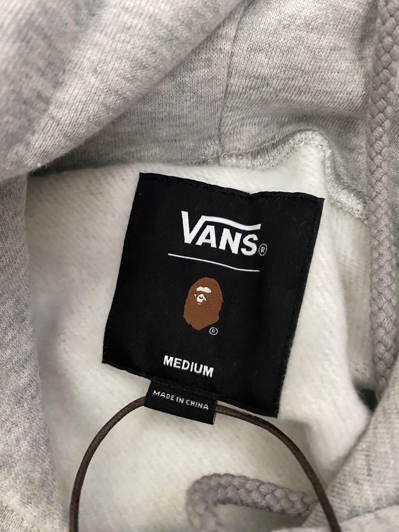 Vans x Bape Hoodie Grey, Men's Fashion, Tops & Sets, Hoodies on