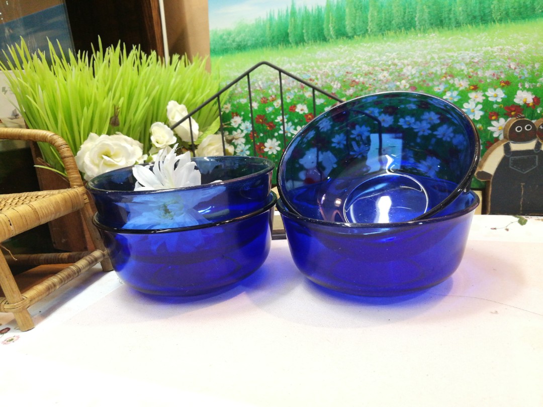 Vintage Arcoroc France Cobalt Blue Mixing Bowl X 4 Kitchen Appliances On Carousell