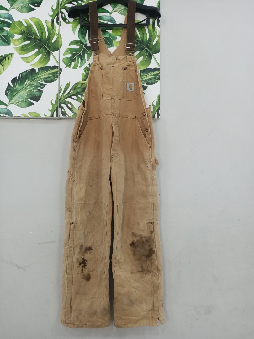 Vintage Carhartt overalls double knee usa Men s Fashion Coats