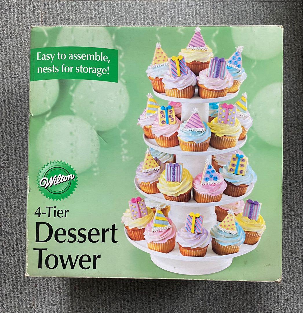 Wilton 4 Tier Dessert Tower (Category: Bakeware) located in Quezon City. Submitted by bearlilits_closet (Listing ID 1126432952, Image 1). Description: Used multiple times but still in good condition.Bought in Singapore still with box.Some stains pero baka maalis with deep cleaning. (See photos.) Pick up in Novaliches Quezon City. This stacked 4-tier tower will be a big hit at your next party. Use this versatile stand to display cupcakes, cookies,