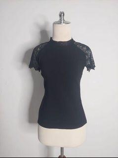 Zara black lace shirt