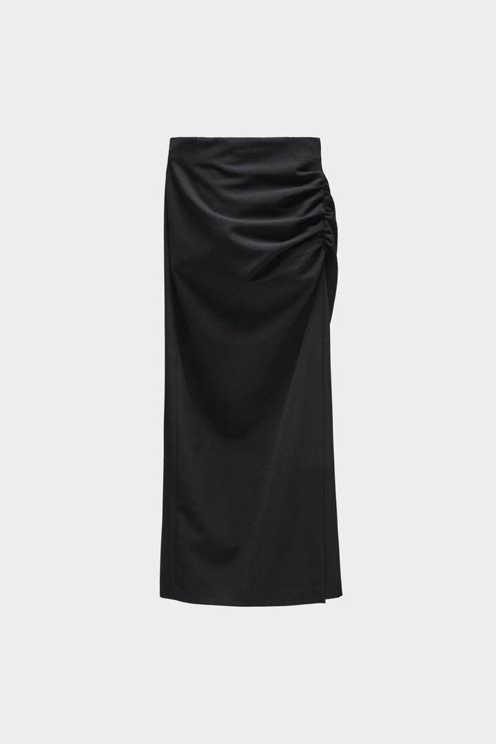Black ruched hotsell skirt zara