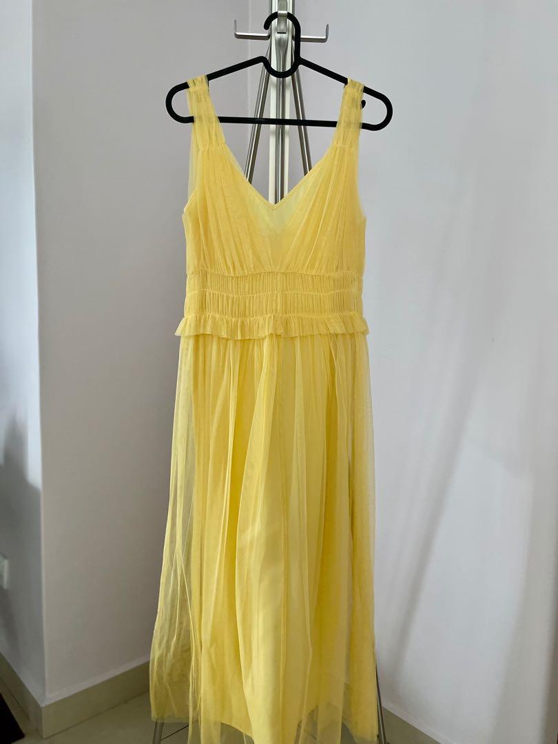 Zara yellow tulle dress sales