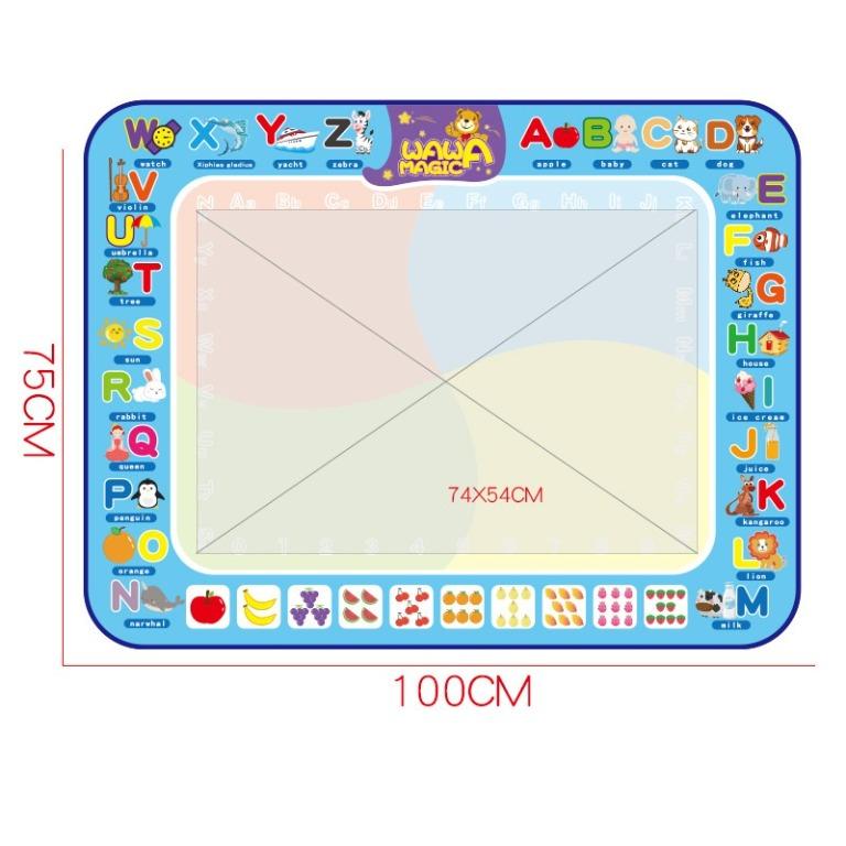 Children Doodle Water Painting Aqua Doodle Mat Set Reusable Kids Xmas Gift 100*75CM