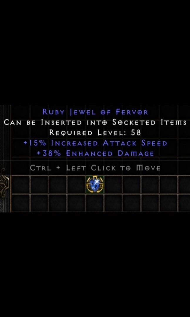 38 Ed 15 ias Ruby jewel of fervor diablo 2 resurrected d2r, Video