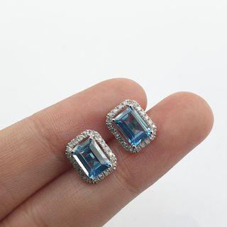 Aquamarine/Diamond Earrings
