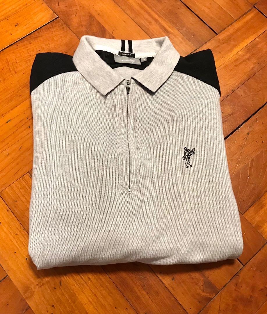 ASHWORTH long sleeve half zip polo golf tee shirt