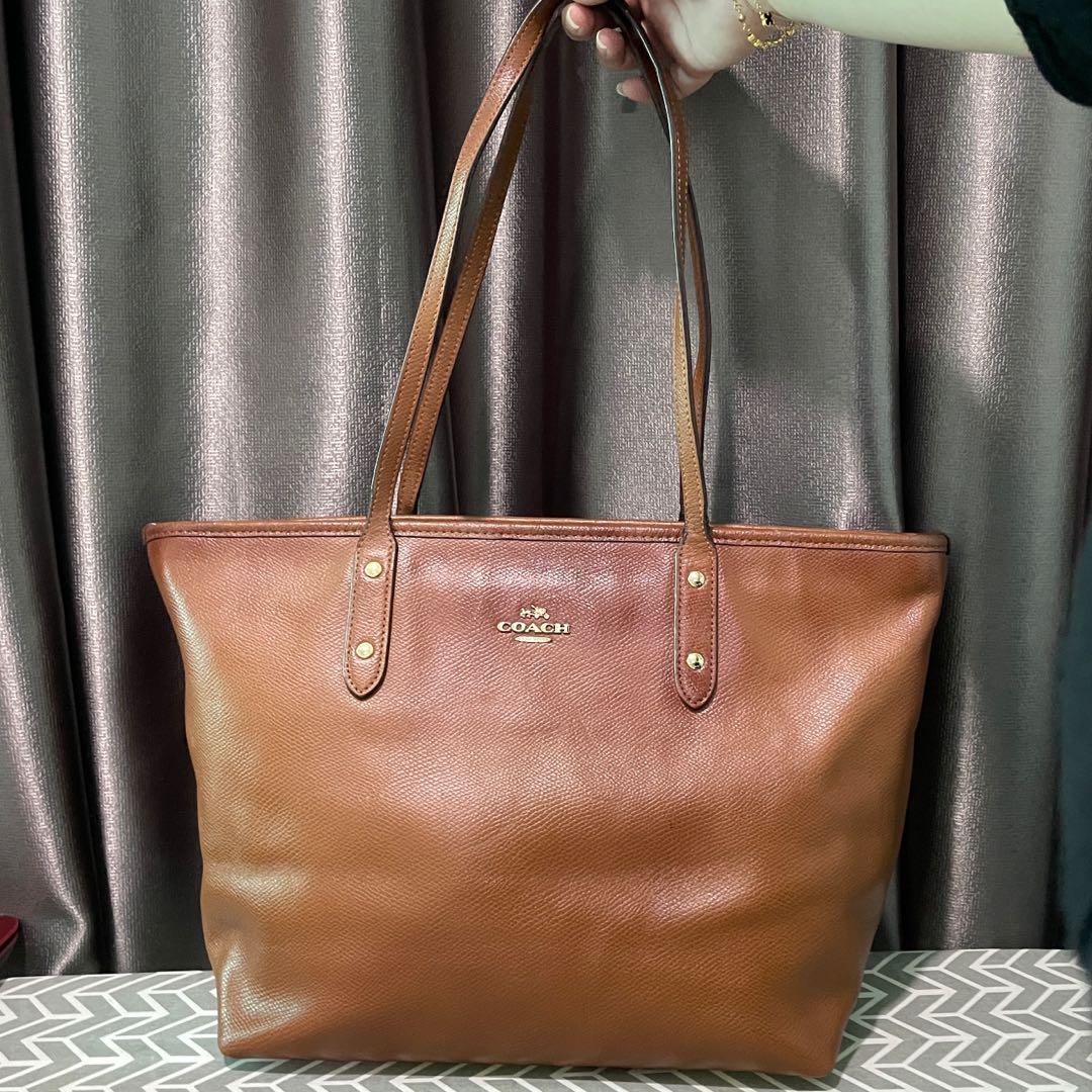Coach women's crossgrain leather city zip tote cheap