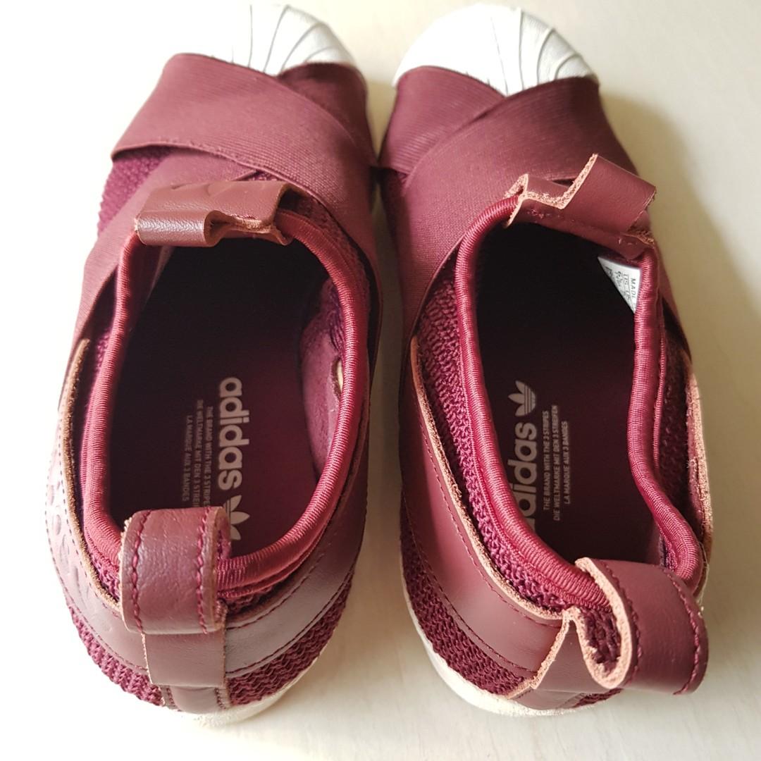 Authentic Preloved Adidas Originals Superstar Sneakers Slip Ons EU 38 in Red Night White. Visit my page for Nike Puma Melissa Longchamp and more Women s Fashion Footwear Sneakers on Carousell