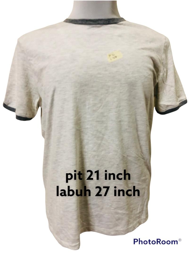 Beige with Brown ringer tee, Men's 
