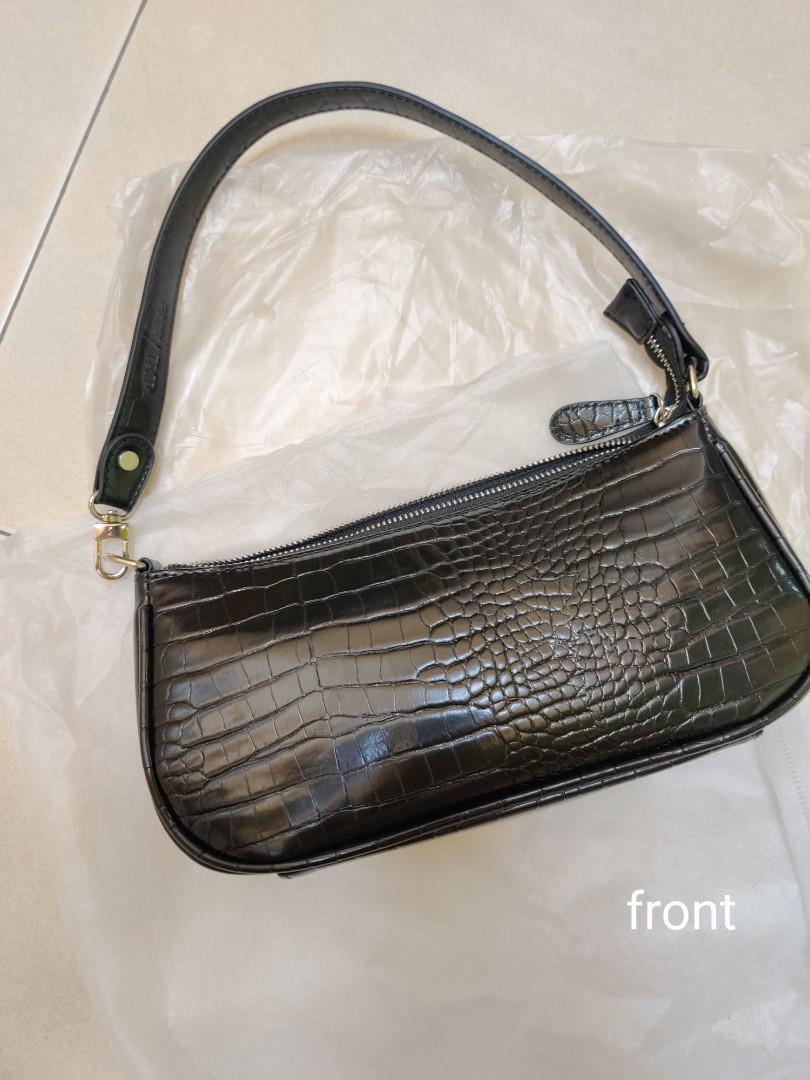 Black chain front hotsell underarm slouch bag