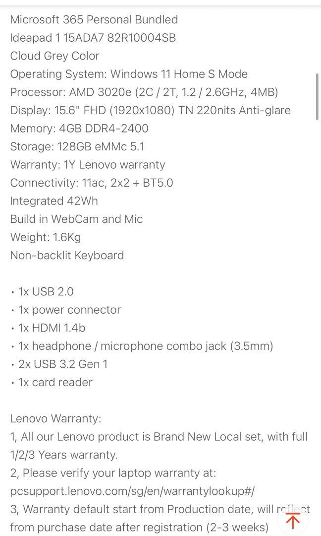 Brand new with reciept and warranty LENOVO ideapad 3 81wq009msb