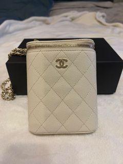 Chanel 盒子包  荔枝皮  白色 小廢包