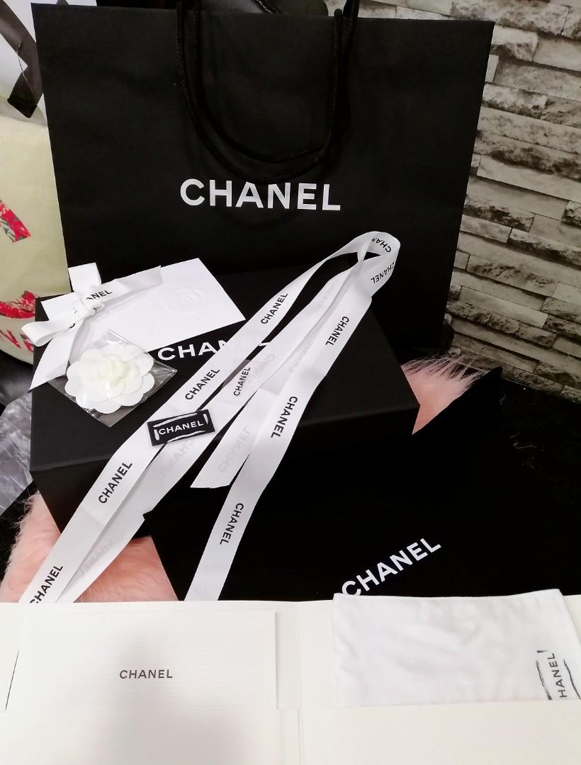 Auth New Chanel Gift Packaging Set Paper Shopping Bag Camellia Flower  Ribbon  eBay