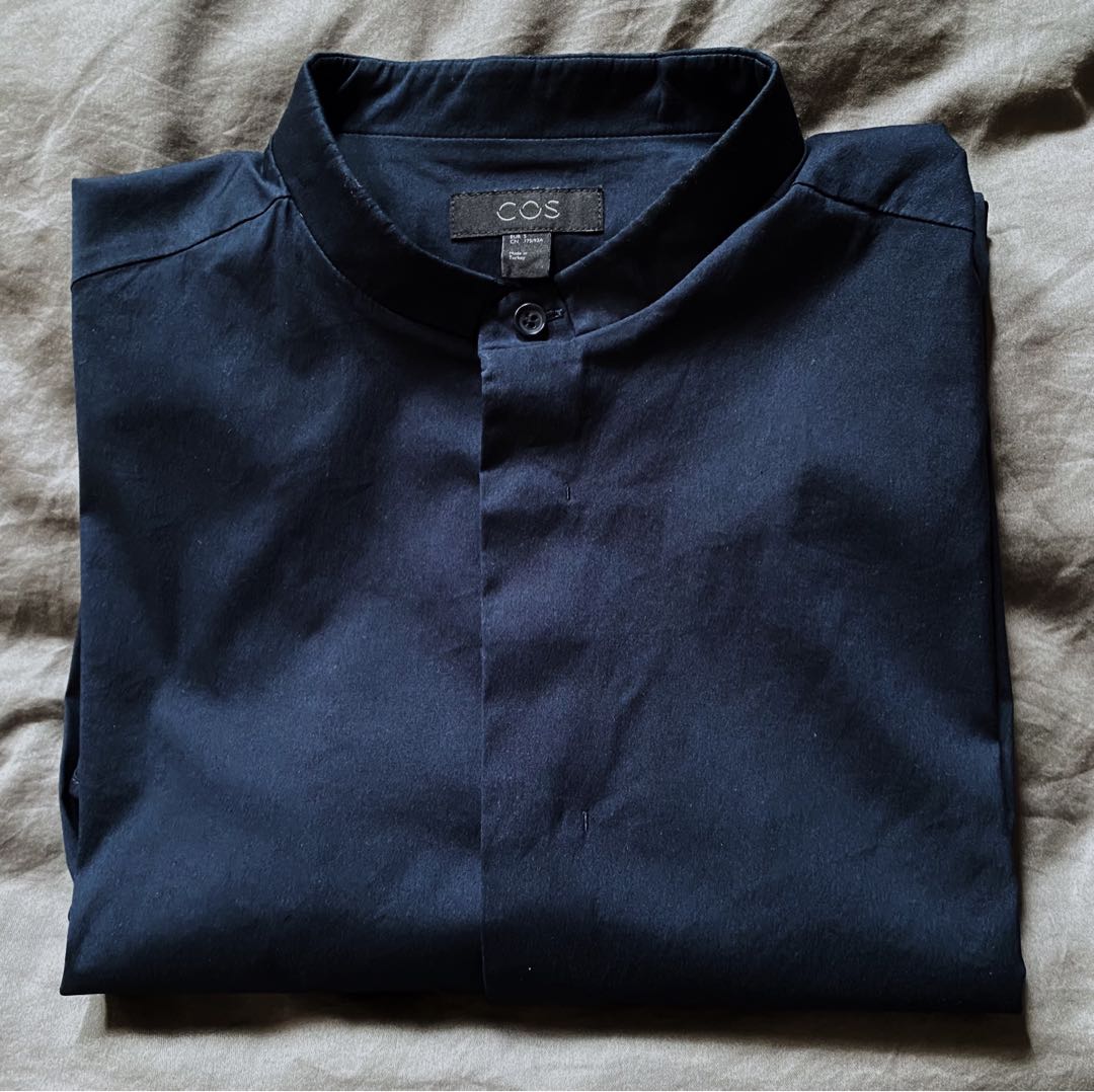 COS - Slim Collarless Shirt, Men's 