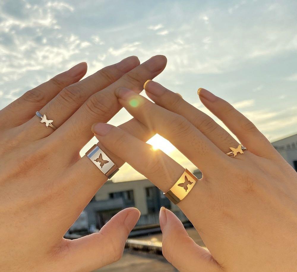 Real gold 2024 couple rings