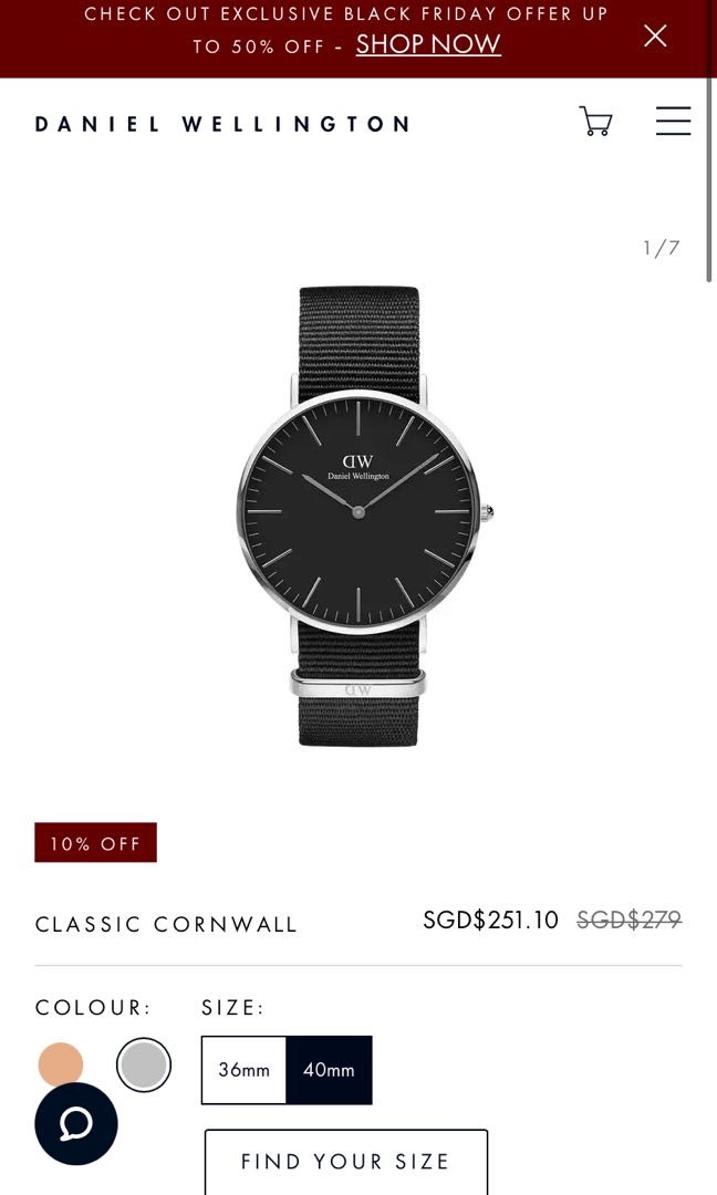 Daniel wellington discount watches black friday