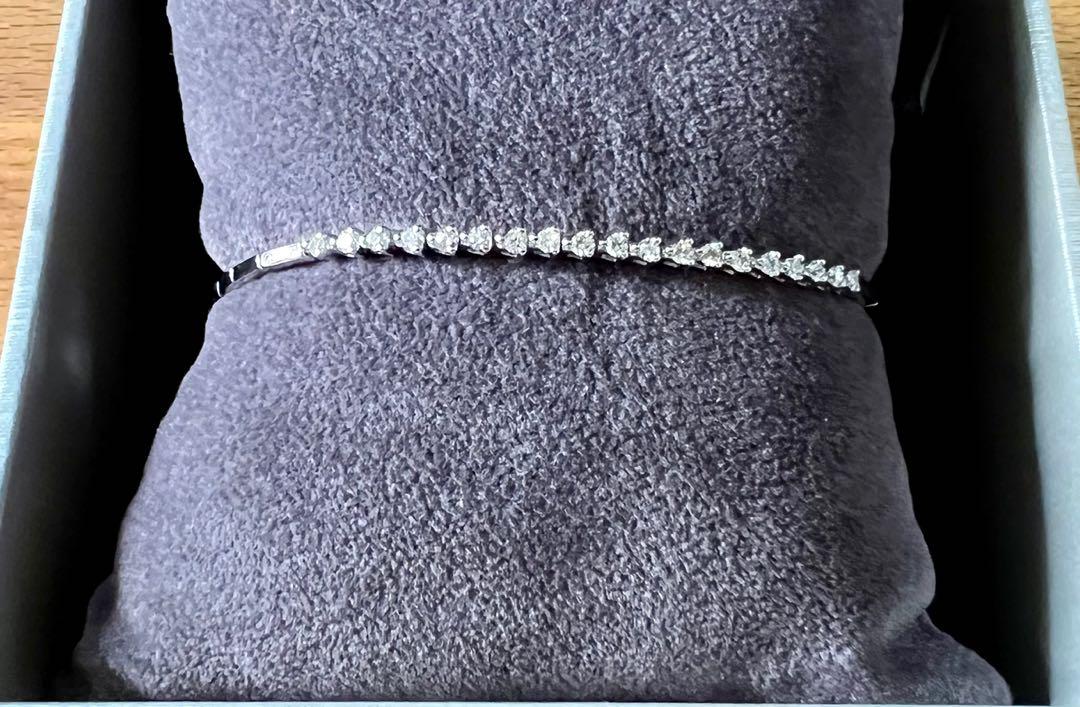 Diamond half tennis bracelet goldheart 