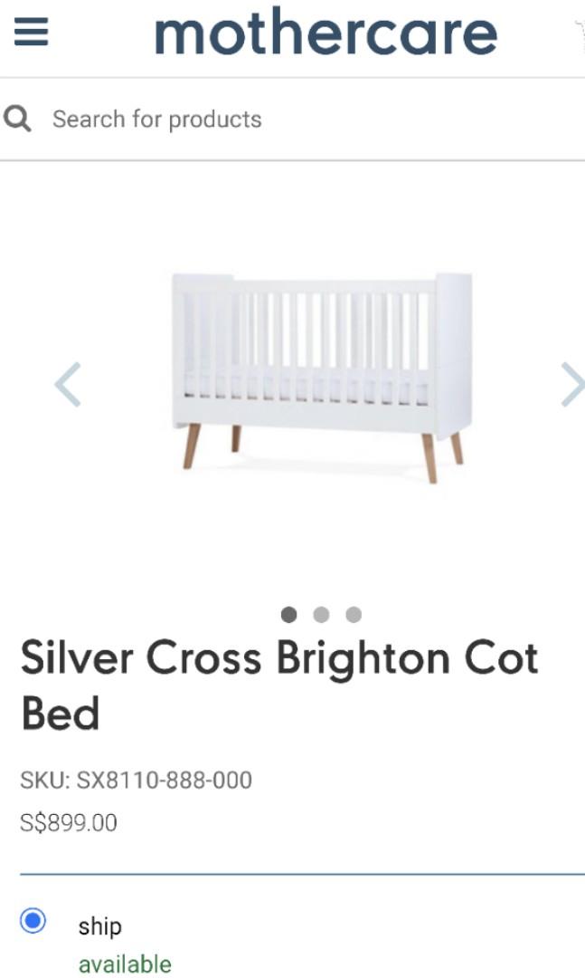 FREE COURIER DELIVERY BNIB SEALED SILVER CROSS BRIGHTON BABY COT BED UK MOTHERCARE