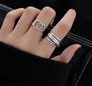 韓國個性小G純銀鍍膜戒指/925銀/個性戒