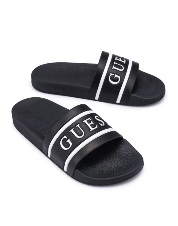 Guess Slides, Men's Fashion, Footwear, Flipflops and Slides on Carousell