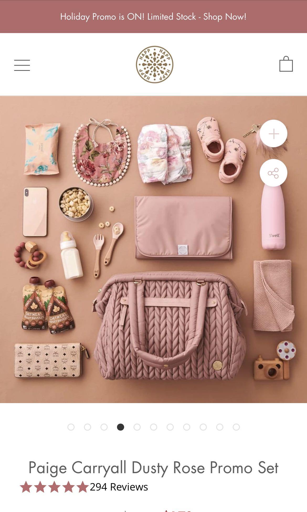 Happ Brand Paige carryall diaper bag in dusty rose Babies Kids