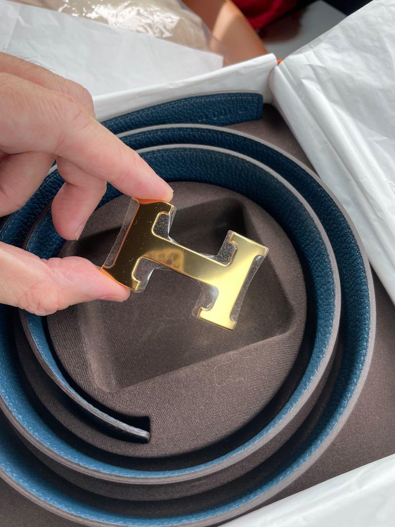 Hermes belt gold H bucket belt length 100cm, Men's Fashion, Watches