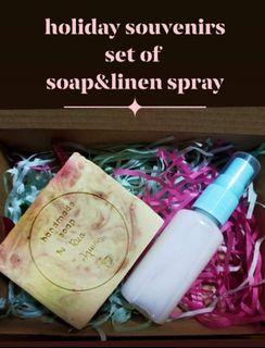 Holiday Gift Set Artisan Soap and 30ml Linen Spray