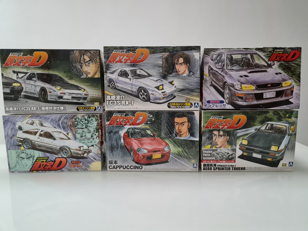 Initial d model car kit jdm rx7 ae86 gc8 cappuccino, Hobbies & Toys, Toys & Games on Carousell
