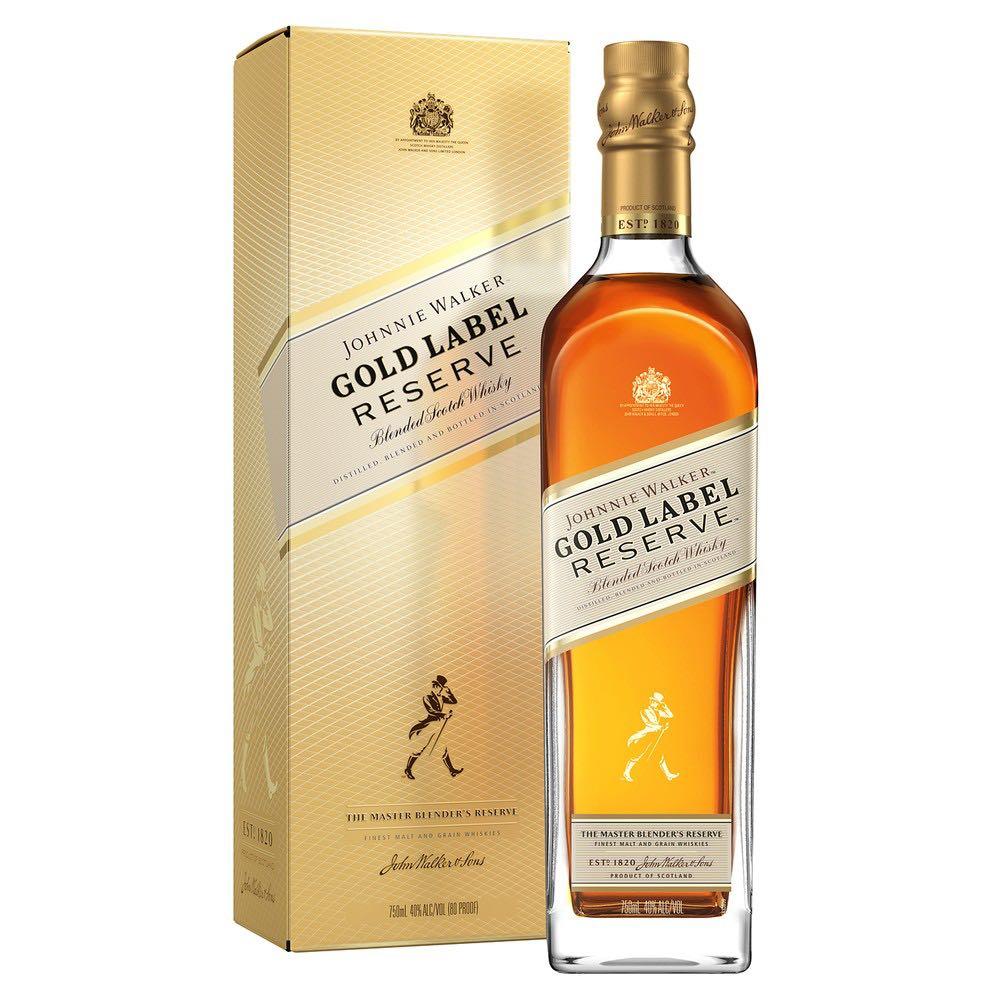 Johnnie walker gold label reserve whisky 1L original, Makanan ...