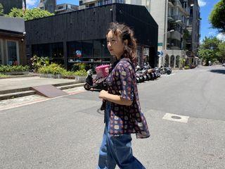 keko 日系方格古著襯衫