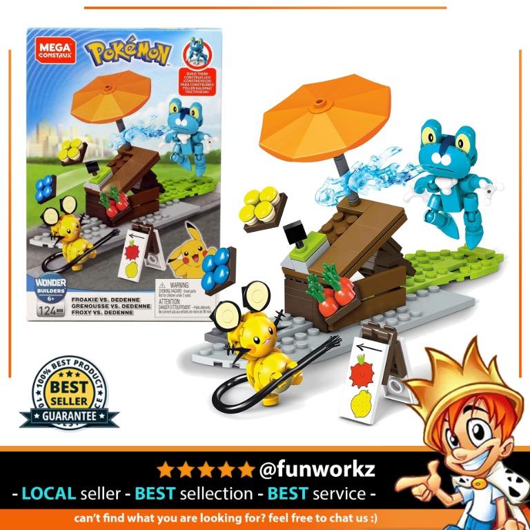 Mega Construx Pokemon Froakie Vs. Dedenne Building Set - Articulated Poseable Figures