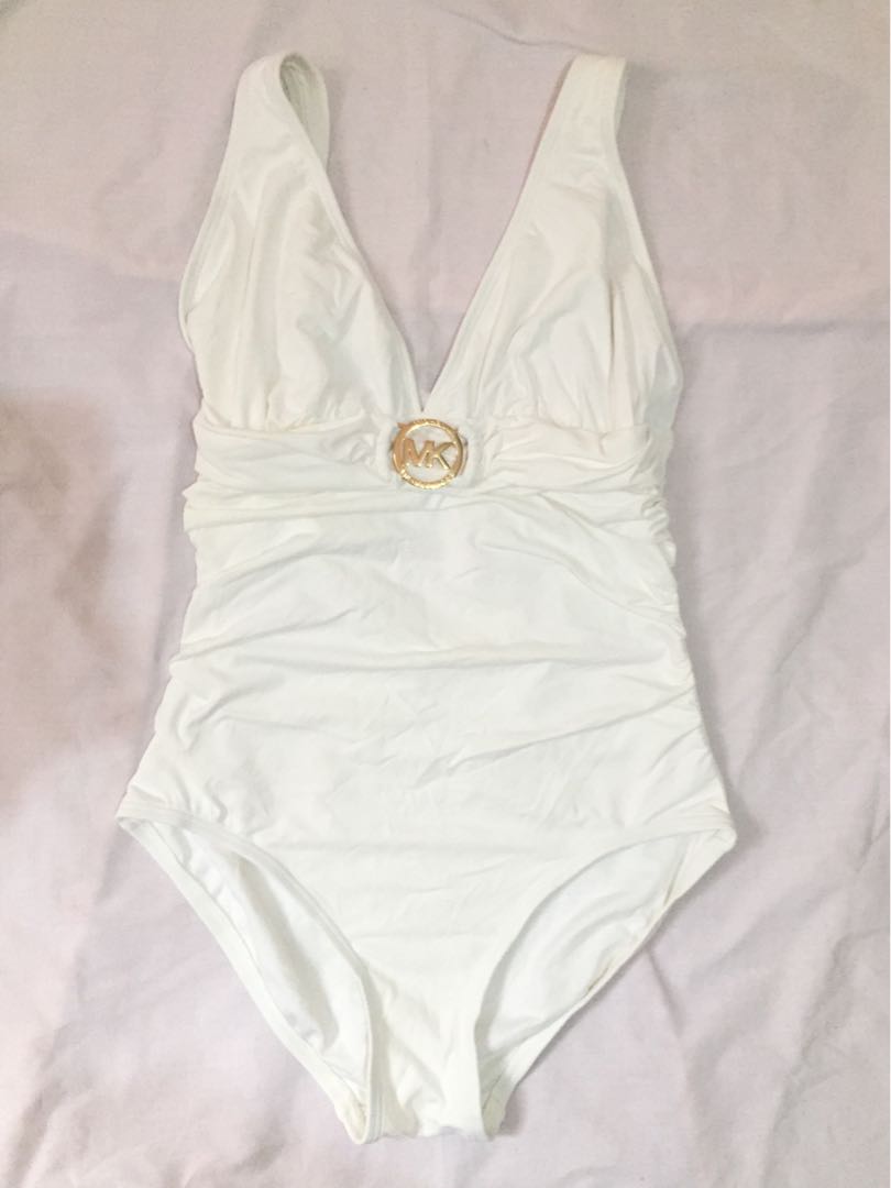 Michael Kors White One Piece Swimsuit Women s Fashion Swimwear