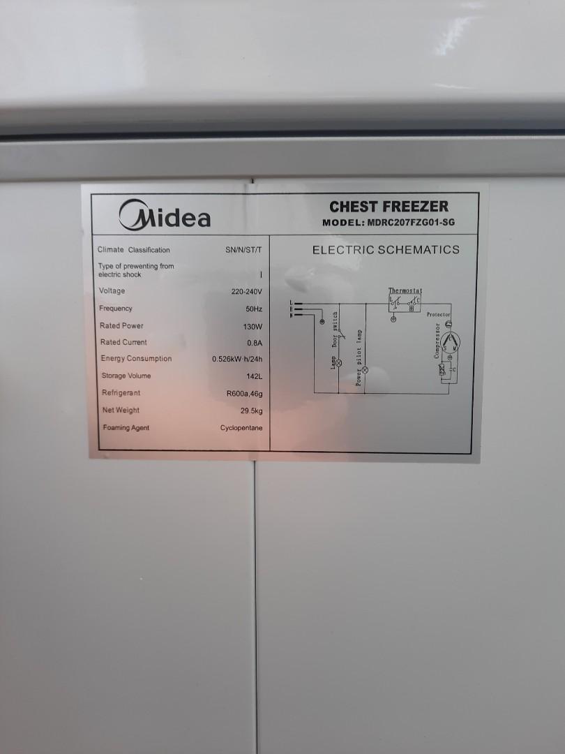 Midea Chest Freezer 3 Size, TV & Home Appliances, Kitchen Appliances, Refrigerators & Freezers