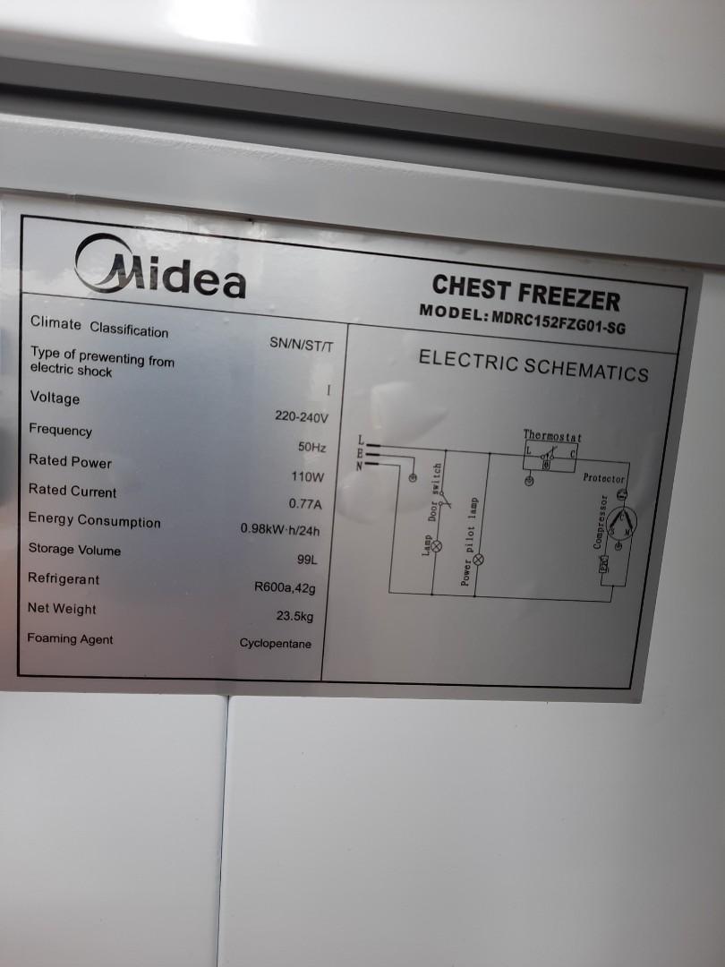 Midea Chest Freezer 3 Size, TV & Home Appliances, Kitchen Appliances, Refrigerators & Freezers
