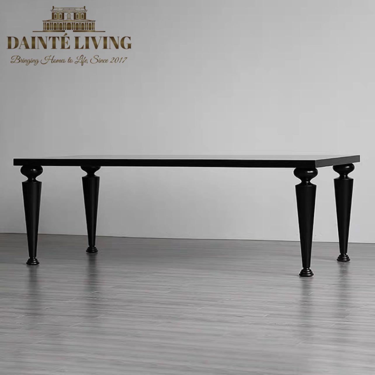 Narrow black deals dining table