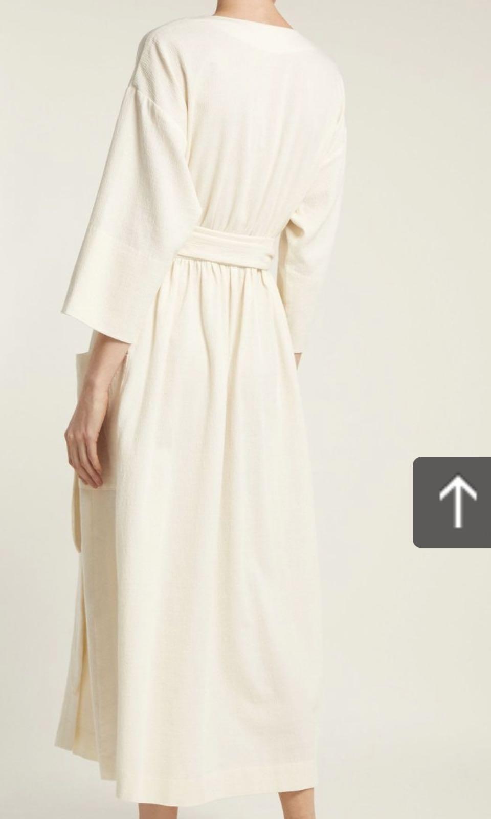 NEW Anya organic cotton wrap midi dress Women s Fashion Dresses