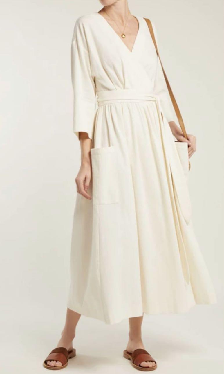 NEW Anya organic cotton wrap midi dress Women s Fashion Dresses Sets Dresses on Carousell