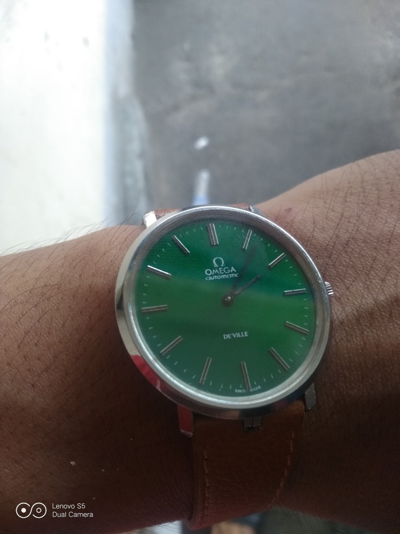 Omega deville green dial, Fesyen Pria 