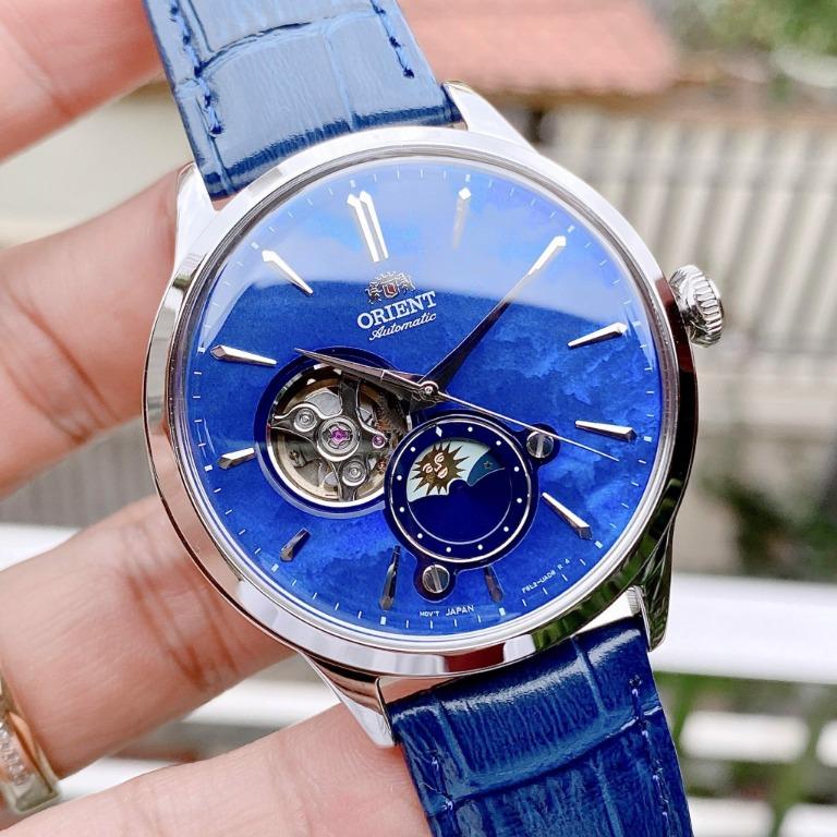 Orient RA AS0103A10B Sun Moon Mechanical Classic Semi Skeleton