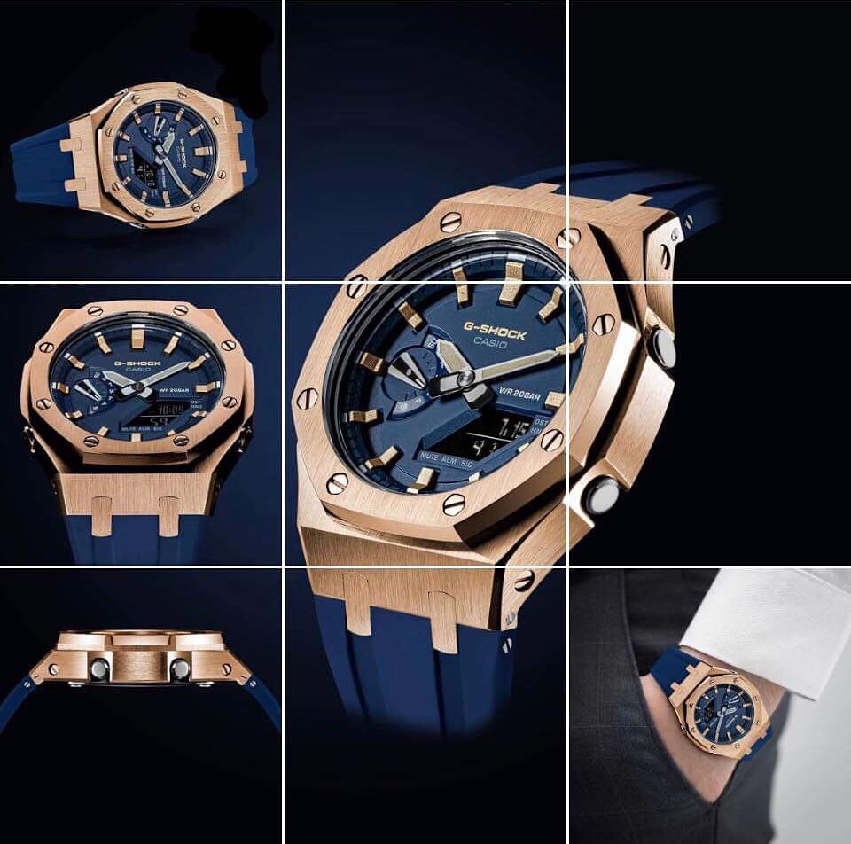 G shock navy blue rose gold outlet