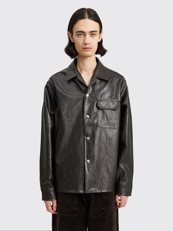 Our Legacy Venice Blouson Faux Leather Jacket Black/Brown, 男裝, 外套及戶外衣服-  Carousell