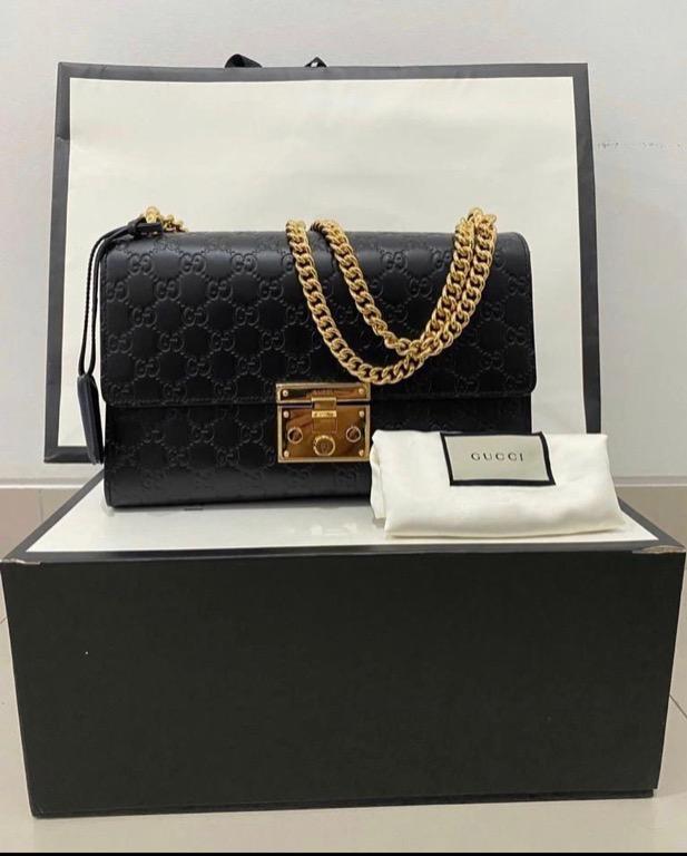 Padlock medium gucci signature shoulder bag. Barang Mewah Tas