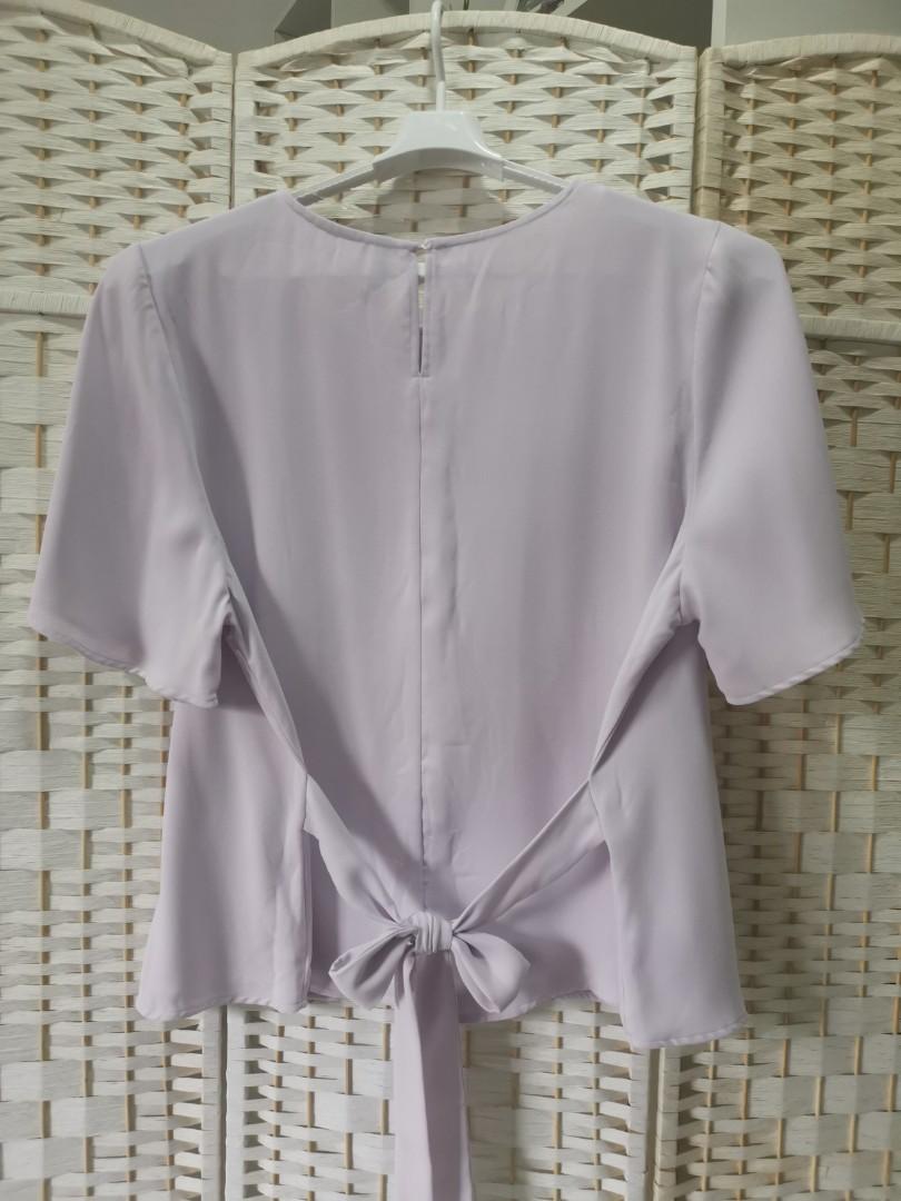 Plus size office wear UK 22 light purple cotton chiffon Women s