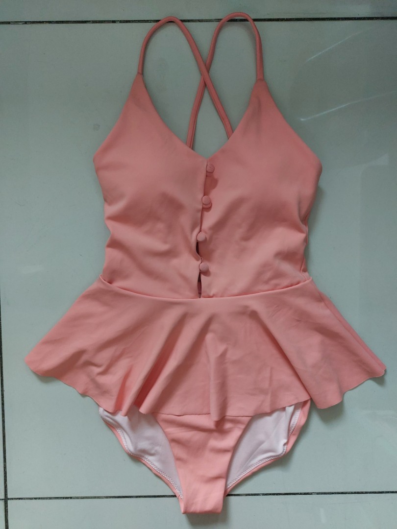 Pomelo Peplum Style Swimsuit, Women's Fashion, Swimwear, Bikinis