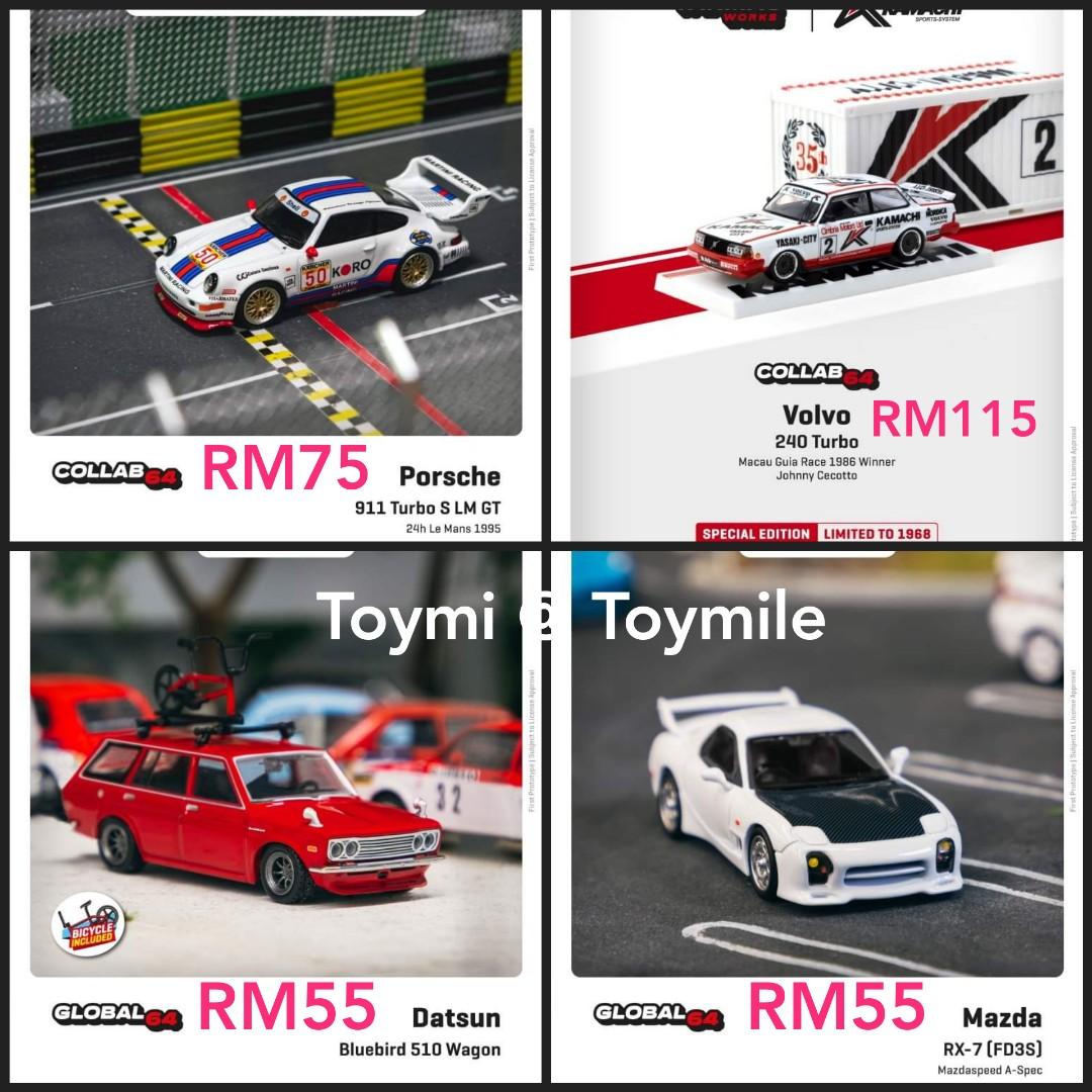 Preorders 1/64 Datsun Bluebird wagon Mazda RX7 Volvo Porsche car