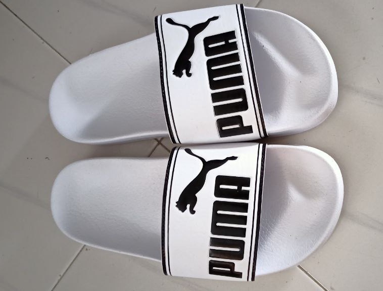 Puma white clearance clear slides